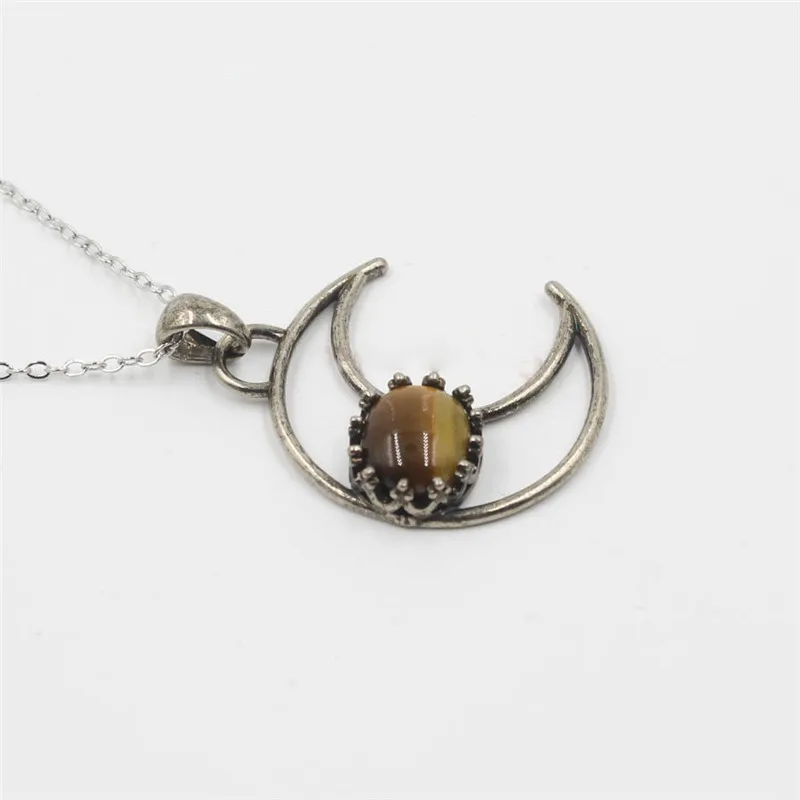 

Labradorite Stone Moon Pendant bead Energy Reiki Healing Amulet Synthetic gem
