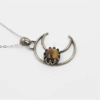 labradorite stone moon pendant bead energy reiki healing amulet synthetic gem