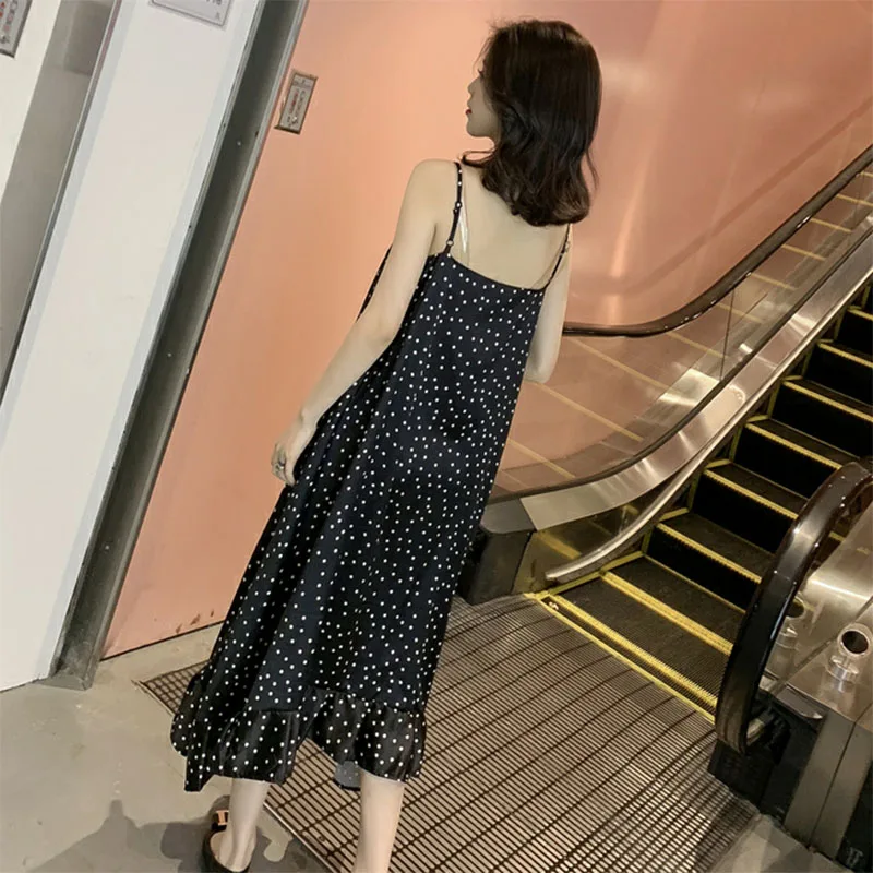 

Fashion Beige/Black Blazer + Dress For Women Autumn Costume Lady Office Blazer Pockets Jacket Female Dot Sling Dress Streetwear