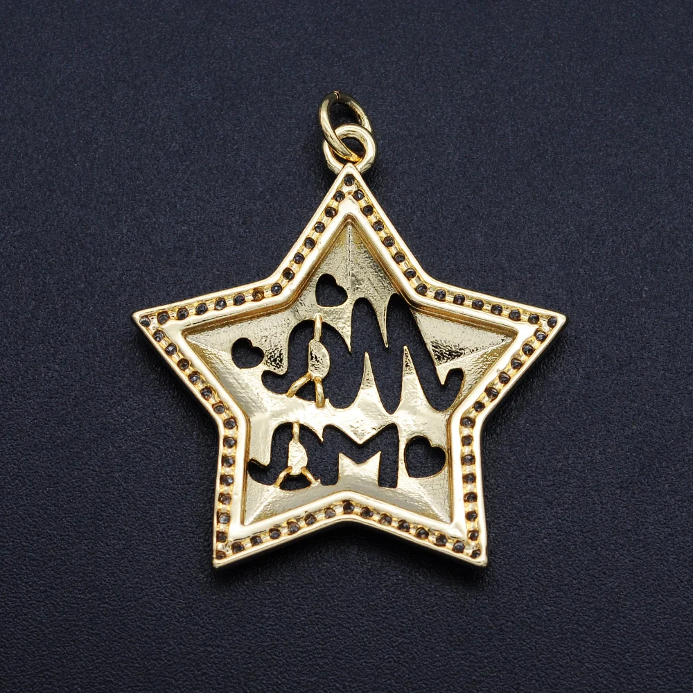 5 шт./лот 29x30 мм микро проложить CZ Мода Mama Star амулеты оптовая продажа 100% Медь