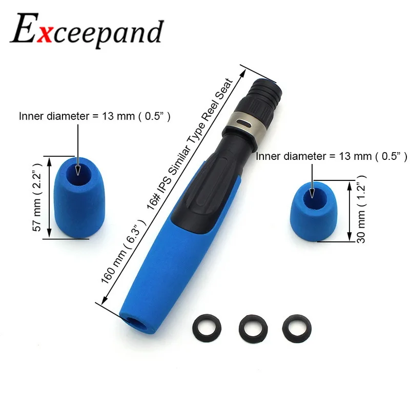 Синяя эва спиннинговая ручка для рыболовной удочки сплит стержень строительный