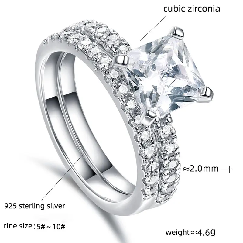 

Jaza Fine 925 Sterling Silver Ring Sparkling Jewelry Women Luxury AAA CZ Wedding Ring size 4-10 Bague femme Wholesale B0253