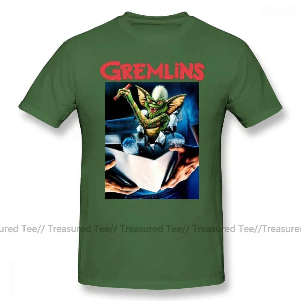 Gremlins футболка с короткими рукавами хлопковая Футболка потрясающая 4xl графическая Мужская Пляжная футболка - Цвет: Army Green