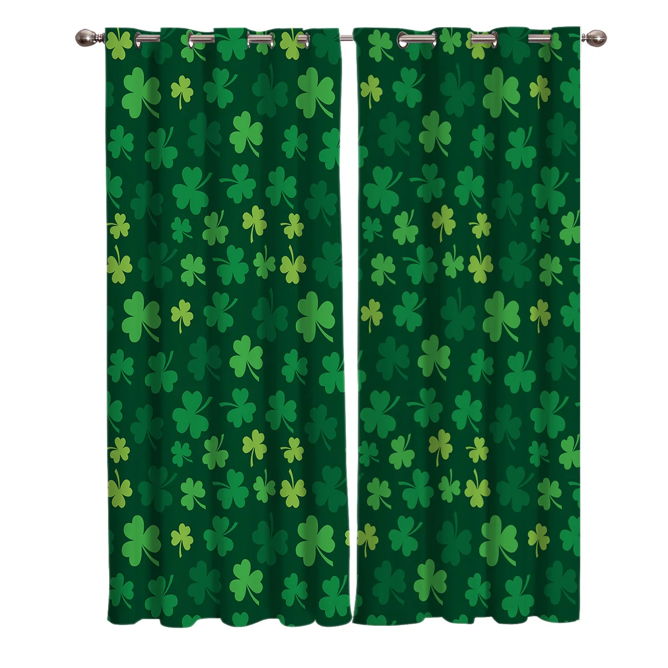 День Святого Патрика шамрок узор зеленые оконные занавески подзор Гостиная