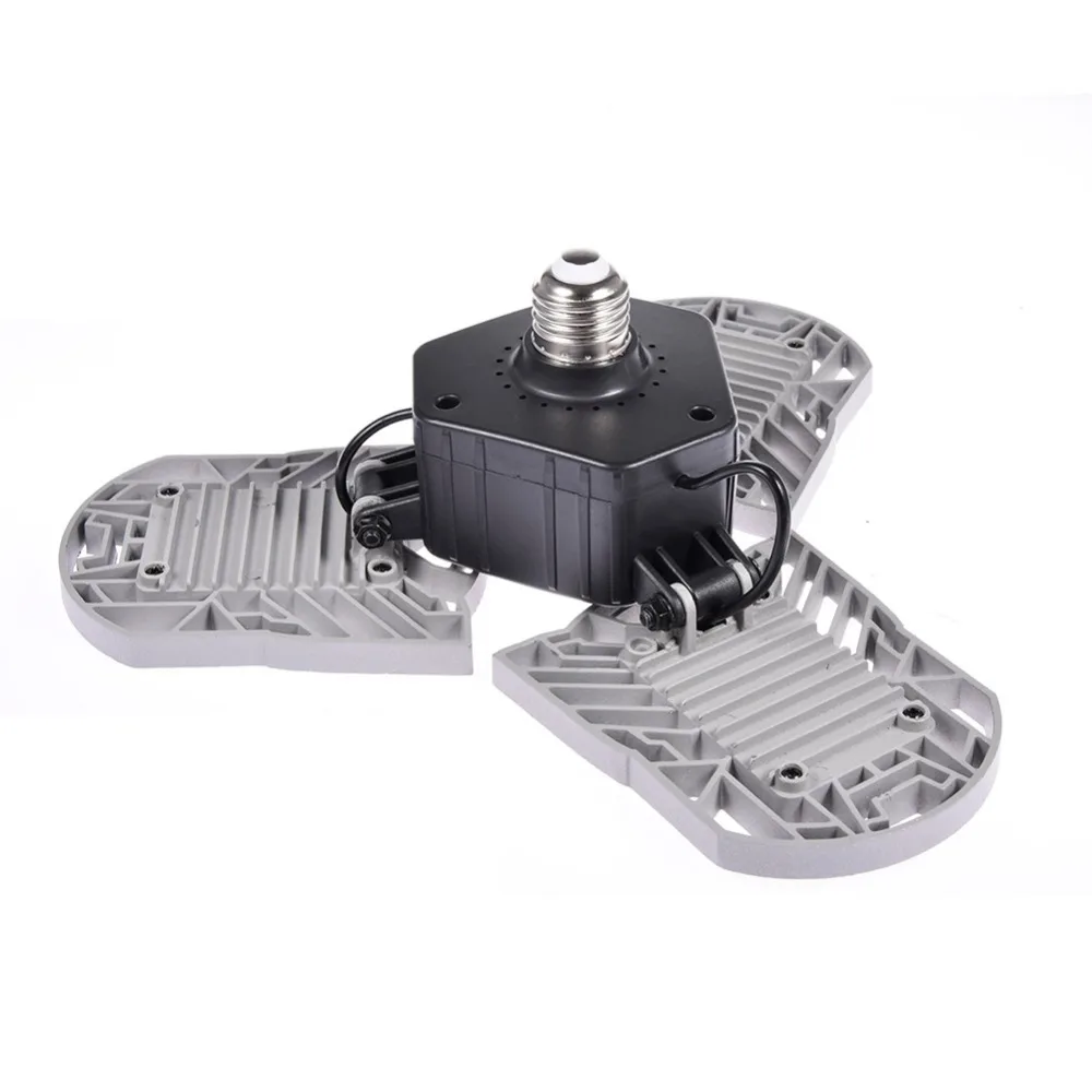 Professional 60W 6000LM Adjustable Three Light LED Garage Lamp Waterproof Deformable High Bay Light for Garage/ Attic/Basement