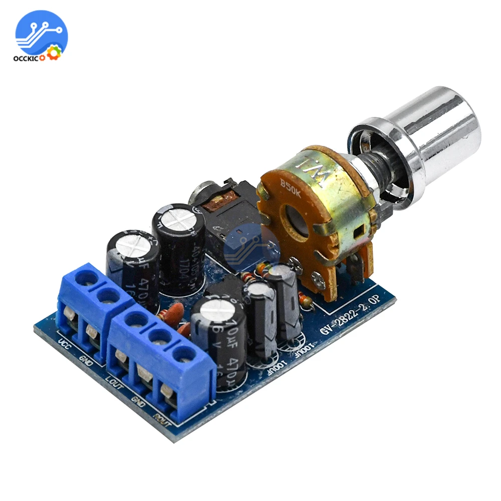 TDA2822M аудио усилитель доска 1 Вт * 2 DC5 12V мини 0 Канал Стерео HIFI с потенциометр