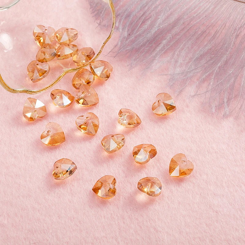 16 шт. Хрустальные стеклянные бусины в форме сердца чтобы сделать ювелирные