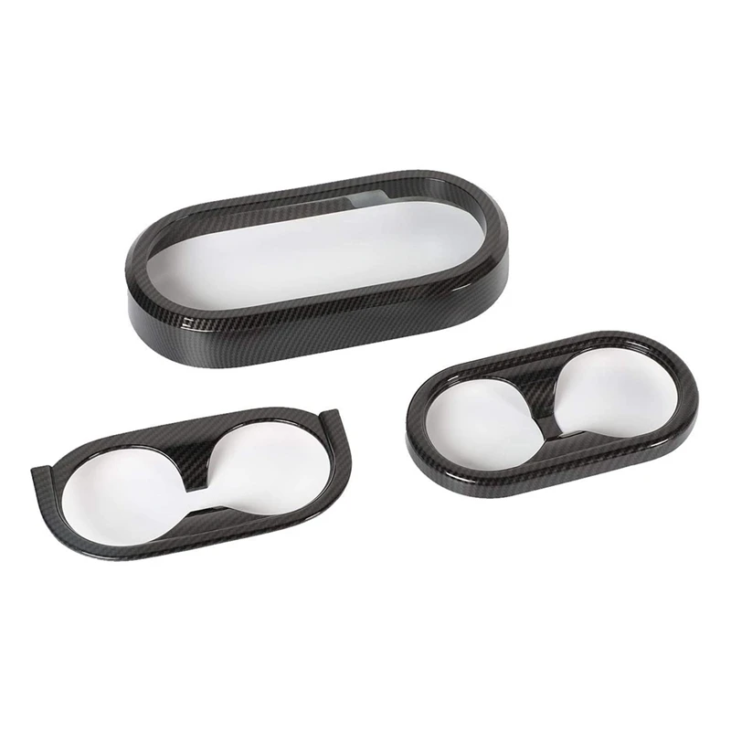 

for Jeep Wrangler JK 2007-2010 Gear Shift Panel Trim Cover Front & Rear Cup Holder Trim Cover Kit