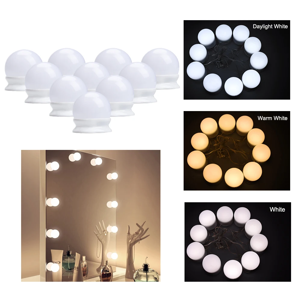 10 светодиодный ламп s в голливудском стиле для зеркала макияжа с регулируемой