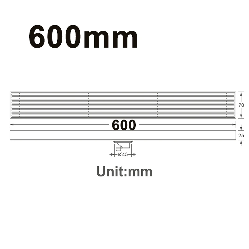60cm Ванная комната Матовый 120 см длинный дренаж пола в ванной 304 нержавеющая сталь дезодорирующий Душ Стоки 70 см/80 см/90 см матовый слив - Цвет: 60cm