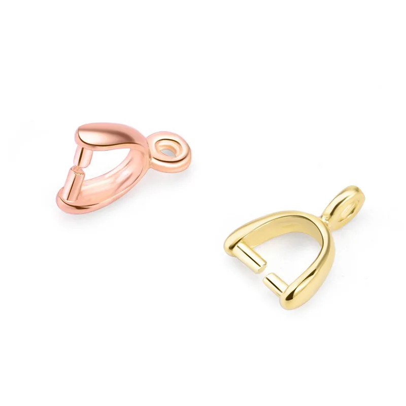 4pcs 925 Sterling Silver Pendant Clip Clasp Pinch Bail Connectors Natural Beads Charms For Jewelry making DIY Women's Accessorie