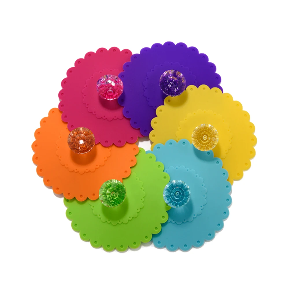 6 шт./компл. силиконовая крышка для стакана Стекло напиток крышки Анти пыль Кофе