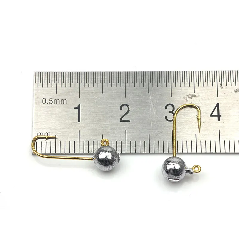 Rompin 10 шт Мини Золотой Jig Head крючок окунь крюк 1g подледной рыбалки крючком Мягкая