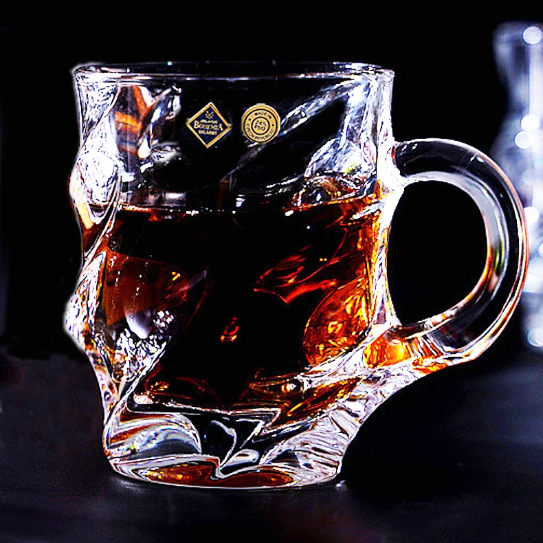 

Чашка из волнистого стекла, креативная термостойкая чашка для сока, молока, холодного кофе, чашки Esspresso, винные чашки Vidrio с ручкой HX50GC