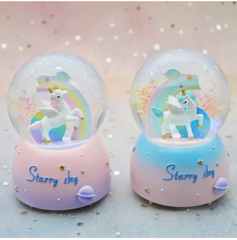 Fantacy Starry Sky Universe Miniature Model Snow Globe Crystal Ball Christmas Music Box Christmas Home Decoration Birthday Gift