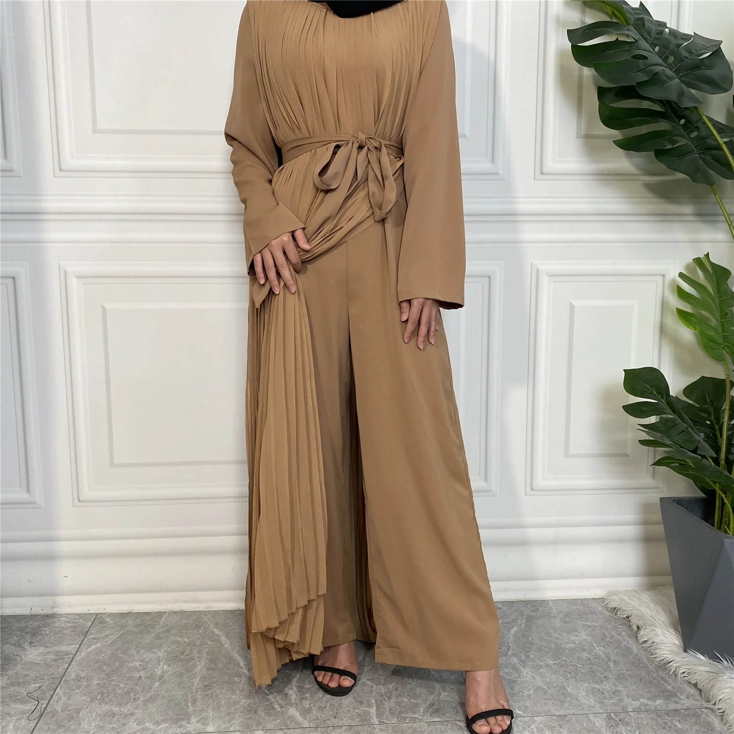 Ramadan Eid De Mode Abaya Dubai Fashion Muslim Jumpsuit Dress Kaftan Islam Clothing Caftan Muslim Women's Modest Maxi Robe WY699