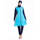 Женский Мусульманский купальник с цветочным рисунком, спортивная одежда, искусственная имитация, скромный женский купальник с полным покрытием, пляжный купальник с блестками