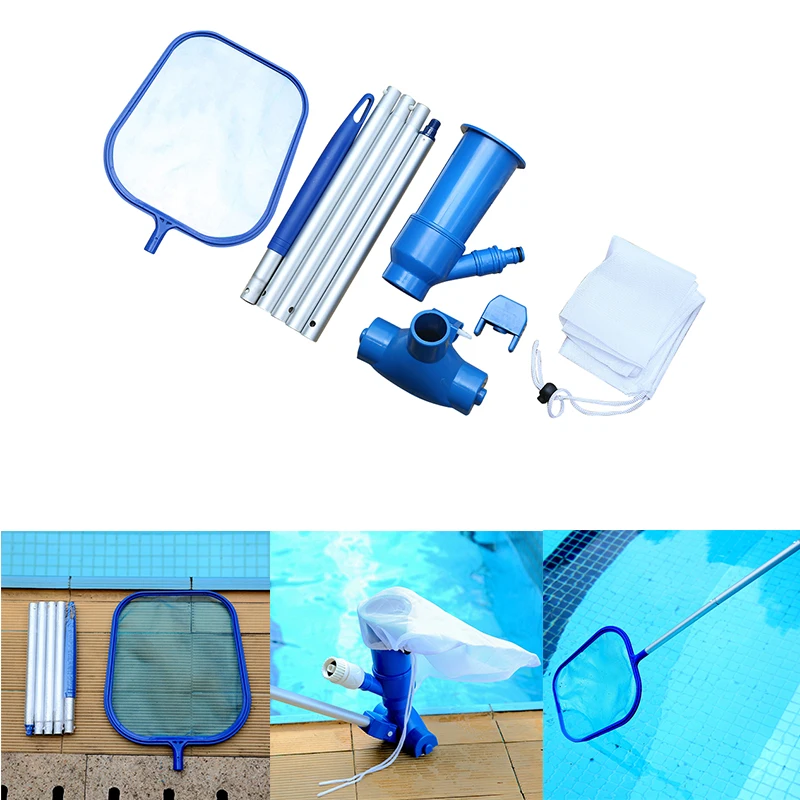 Portable Pool Cleaning Kit Swimming Accessories Water Vacuum Spray Maintenance Cleaner Tools with Suction Head Skimmer Net | Спорт и