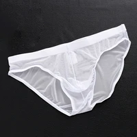 mens underwear sexy panties tulle netting underpants transparent briefs breathable shorts male soft comfortable lingerie