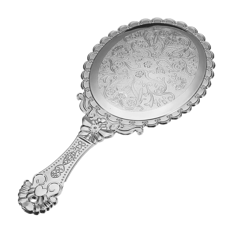 Oval Silver Дамское зеркальце пластиковое Дерево Круглый/зубы/прямоугольная форма макияж зеркала Карманное зеркальце Косметика держится для дам красота комод - Цвет: Oval Silver