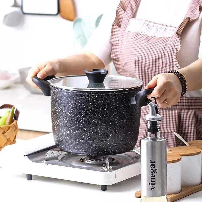 

Maifan Stone Soup Pot Non-stick Cooker Stew Pot Thicken Deepen Binaural Deep Pot Household Gas Induction Cooker Universal Cooker