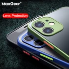 Противоударный силиконовый бампер, матовый чехол для iPhone 12 Mini 11 Pro Max XR XS Max X 6 6S 8 7 Plus SE 2, Прозрачная Жесткая задняя крышка