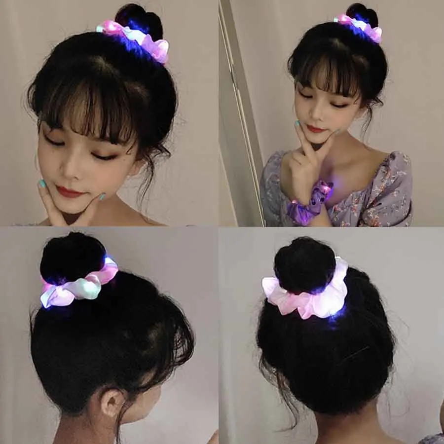 Новое поступление светящаяся лента для волос с полосками девочек держатель