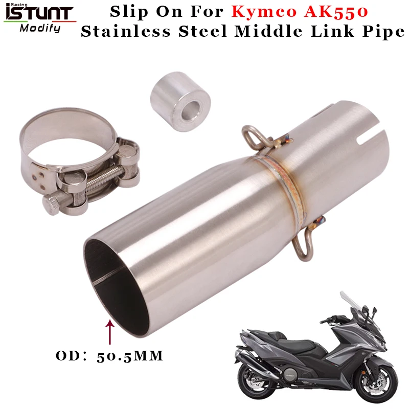 

kymco ak 550 Motorcycle Exhaust For Kymco AK550 Escape Modified 51mm interface Stainless Steel Middle Link Pipe