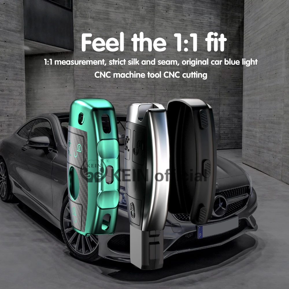 KEIN TPU 3D чехол для ключей из углеродного волокна Mercedes Benz A B C Series W201 W203 W204 C180 E200