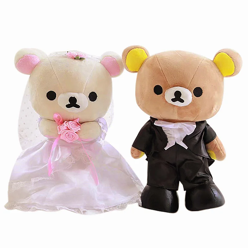 Новинка милая кукла Rilakkuma &amp Korilakkuma свадебная медведь жениха пара плюшевых пар