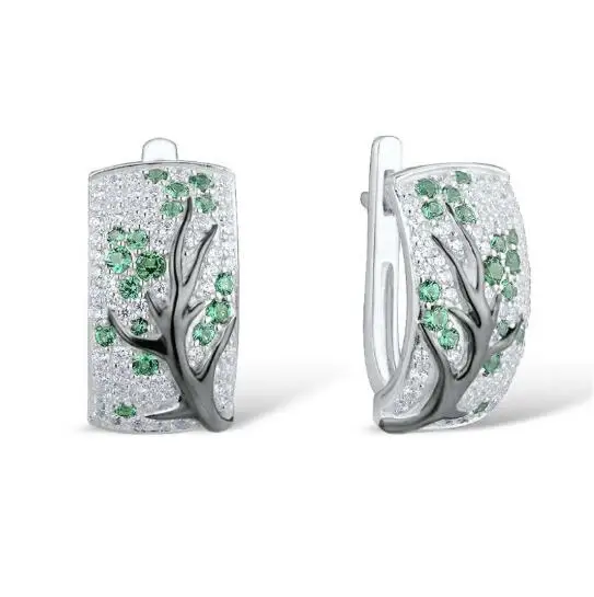 730 цветок сливы оригинальные серьги трендовые женские со стразами Brincos Bijoux