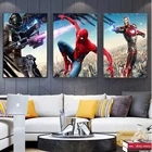Постер Marvel, принт супергероев, Картина на холсте, Человек-паук, Железный человек, Куадрос, настенные картины и принты для мальчиков, спальня, домашний декор