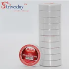 Изоляционная лента, белая, 16 мм х 910 м, 10 шт.лот