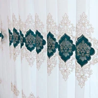european style light luxury embroidered gauze curtain thin white gauze customization for living room bedroom