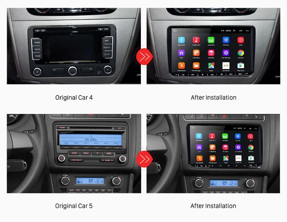Podofo " Android 2din Автомагнитола gps навигация для VW Volkswagen SKODA GOLF 5 Golf 6 POLO PASSAT B5 B6 сиденье Jetta Автомагнитола