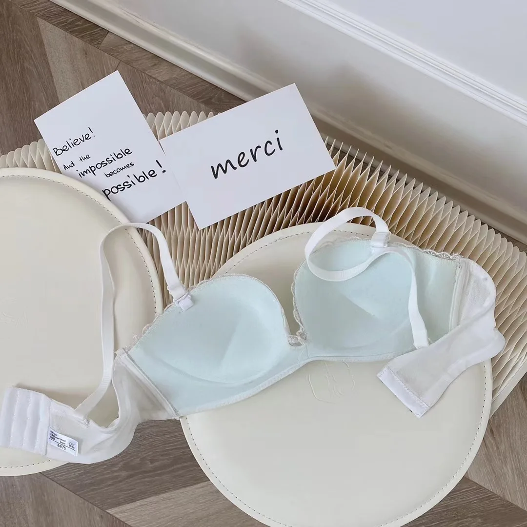 

Girly sexy half cup comfortable seamless no steel ring gathering bra