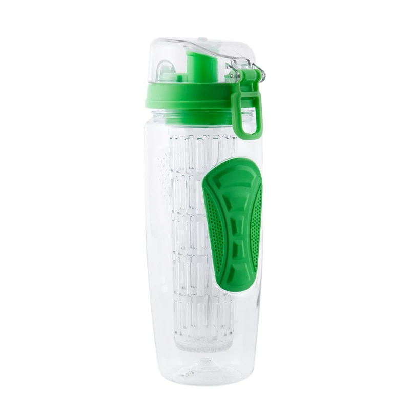 1000ml/32oz Fruit Infusing Infuser Water Bottle Lemon Portable Climbing Camp Bottles Detox Health BPA Free Green | Спорт и