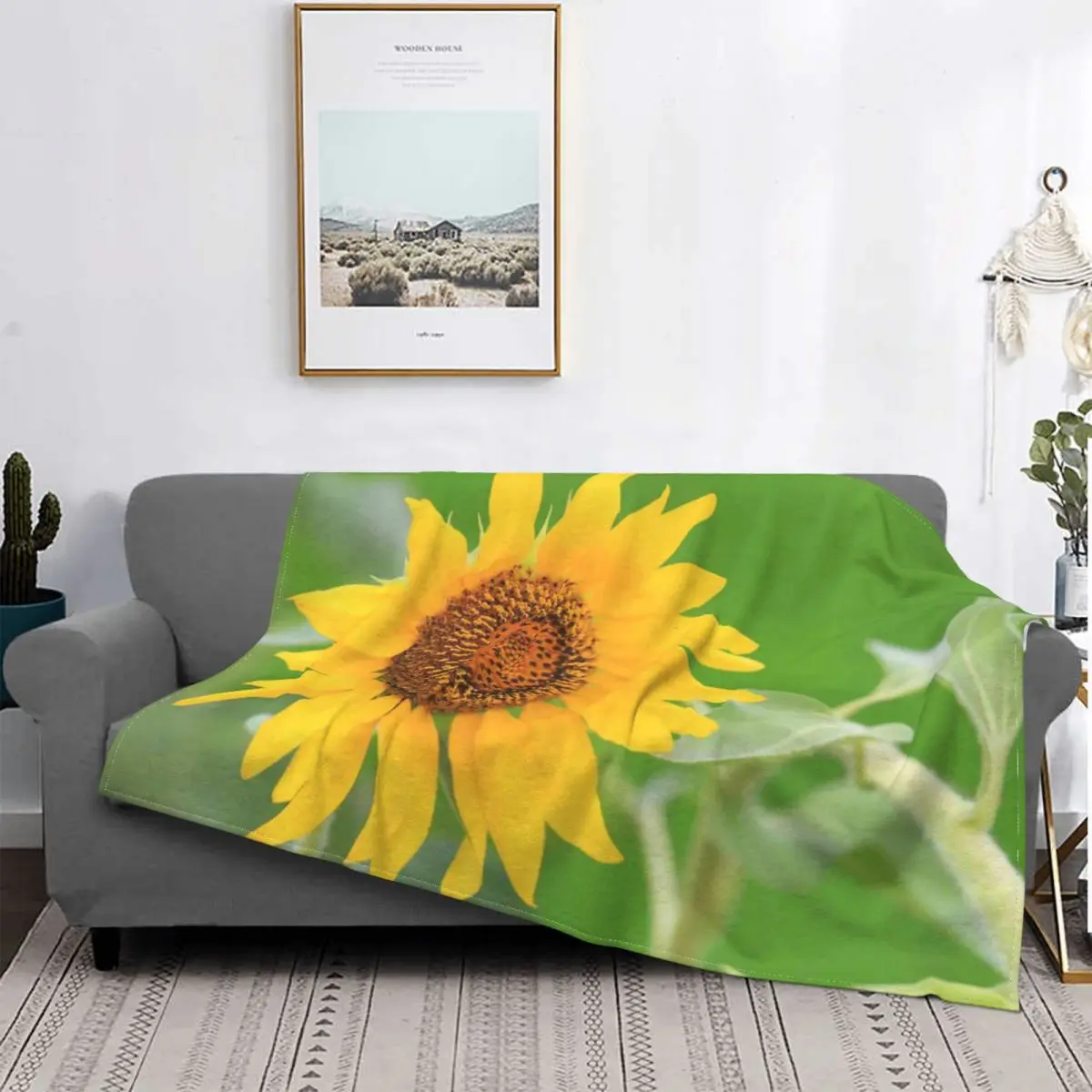 

Botany Blanket Plant pattern Printed Cotton Breathable Coral Fleece Throw Blankets For Bedroom Quilt