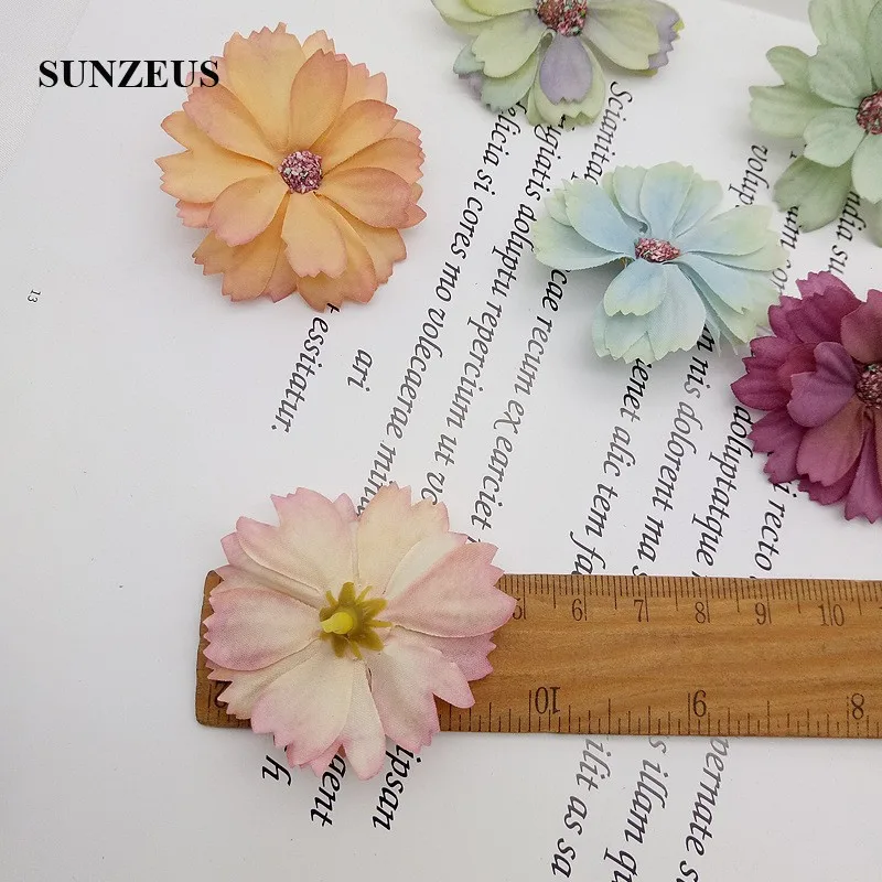 4,5 см DIY Искусственные цветы полиэстер Свадебные украшения из лепестков ручной работы Цветы для вечерние аксессуары для невесты 10 шт/1 лот SJ003