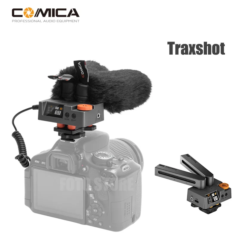 

Comica Traxshot On-Camera Microphone Super Cardioid Transformable All-in-One Shotgun Mic for DSLR Cameras Smartphones laptop