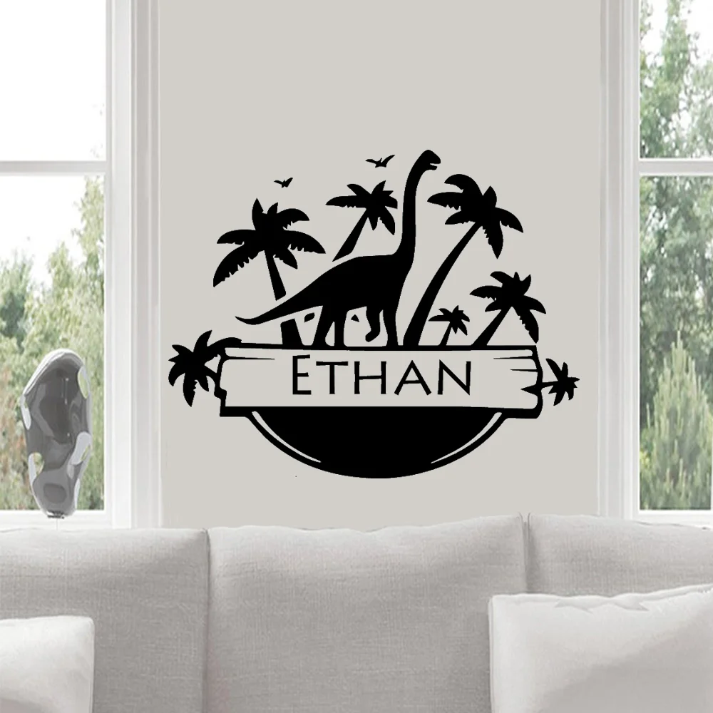 

Custom Name Dragon Jurassic Park Waterproof Wall Stickers Home Decor Wall Decoration Living Room Wall Art Decal For Kids Room