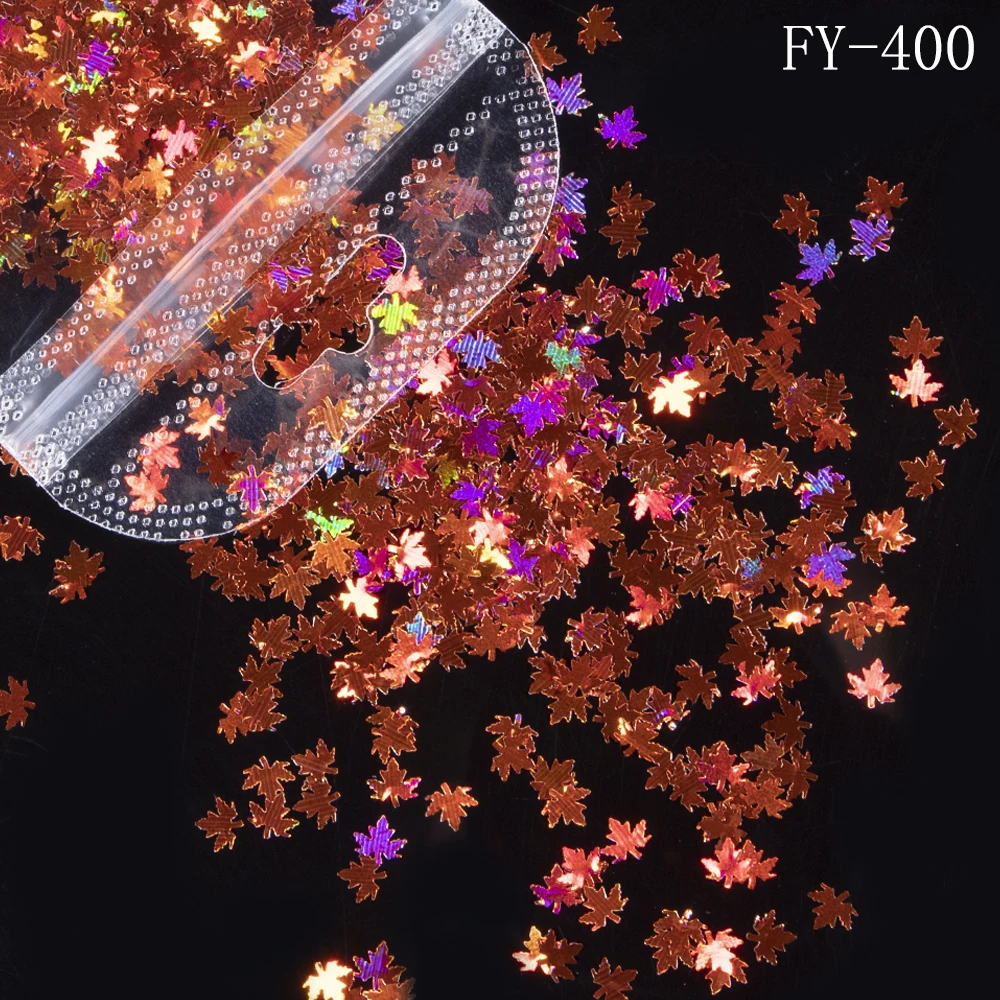 1 сумка в виде кленового листа нейл арта блестками пайетками смешанный осенними