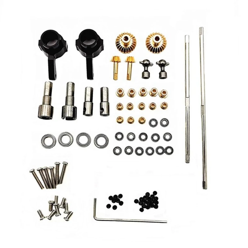 

Metal Front & Rear Complete Axle with Steering Rod for MN D90 MN-90 MN99S MN99 1/12 RC Car Upgrade Accessories