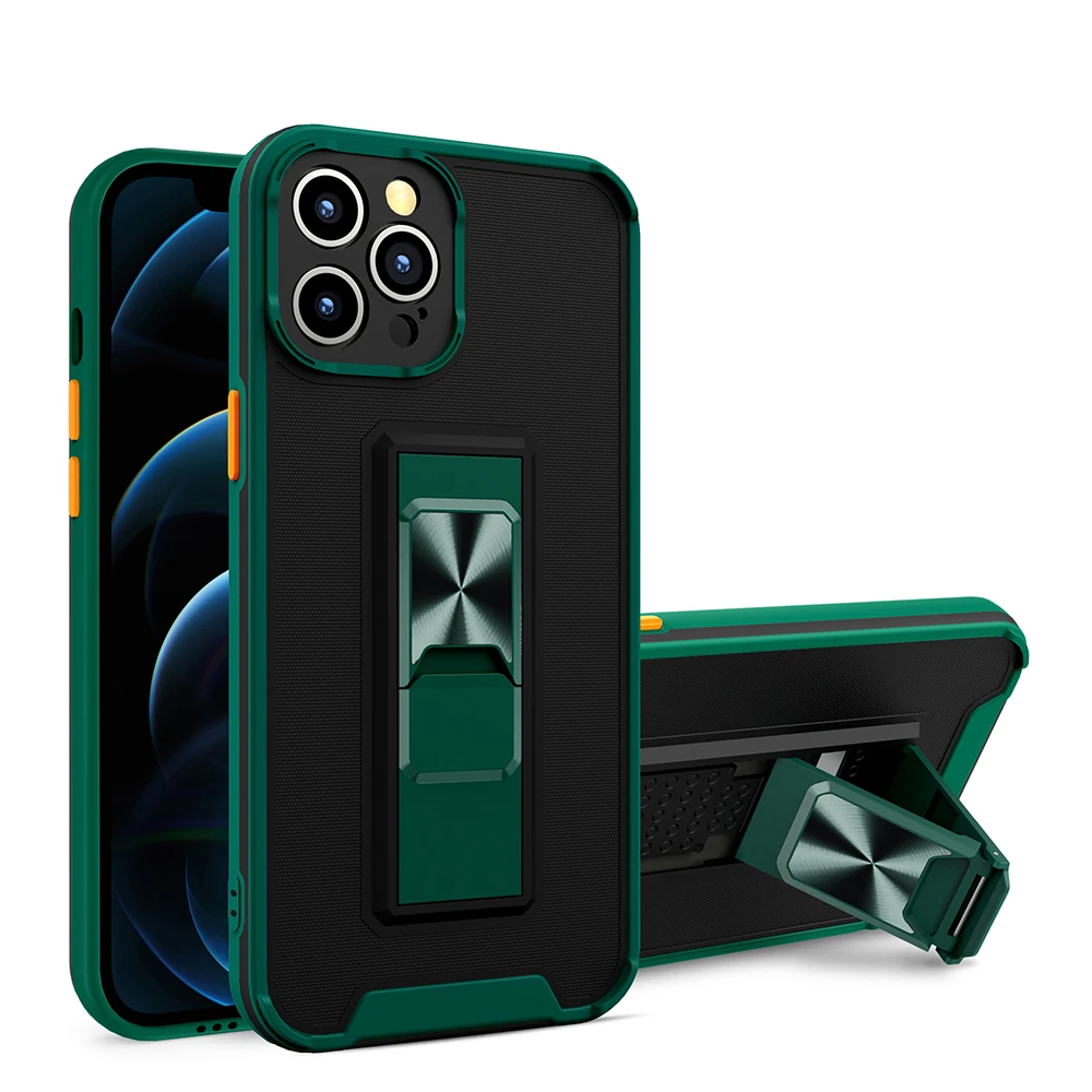 

Bracket Phone Case for IPhone 13 12 11 Pro Max Car Magnetic Shockproof Cover for IPhone XR X XS Max 7 8 Plus Cases Coque Funda