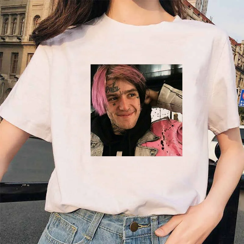 Lil Peep Rapper футболка Rap хип-хоп kawaii Girl Женская Футболка harajuku 90s Корейская винтажная Tumblr футболка с графическим рисунком женские топы