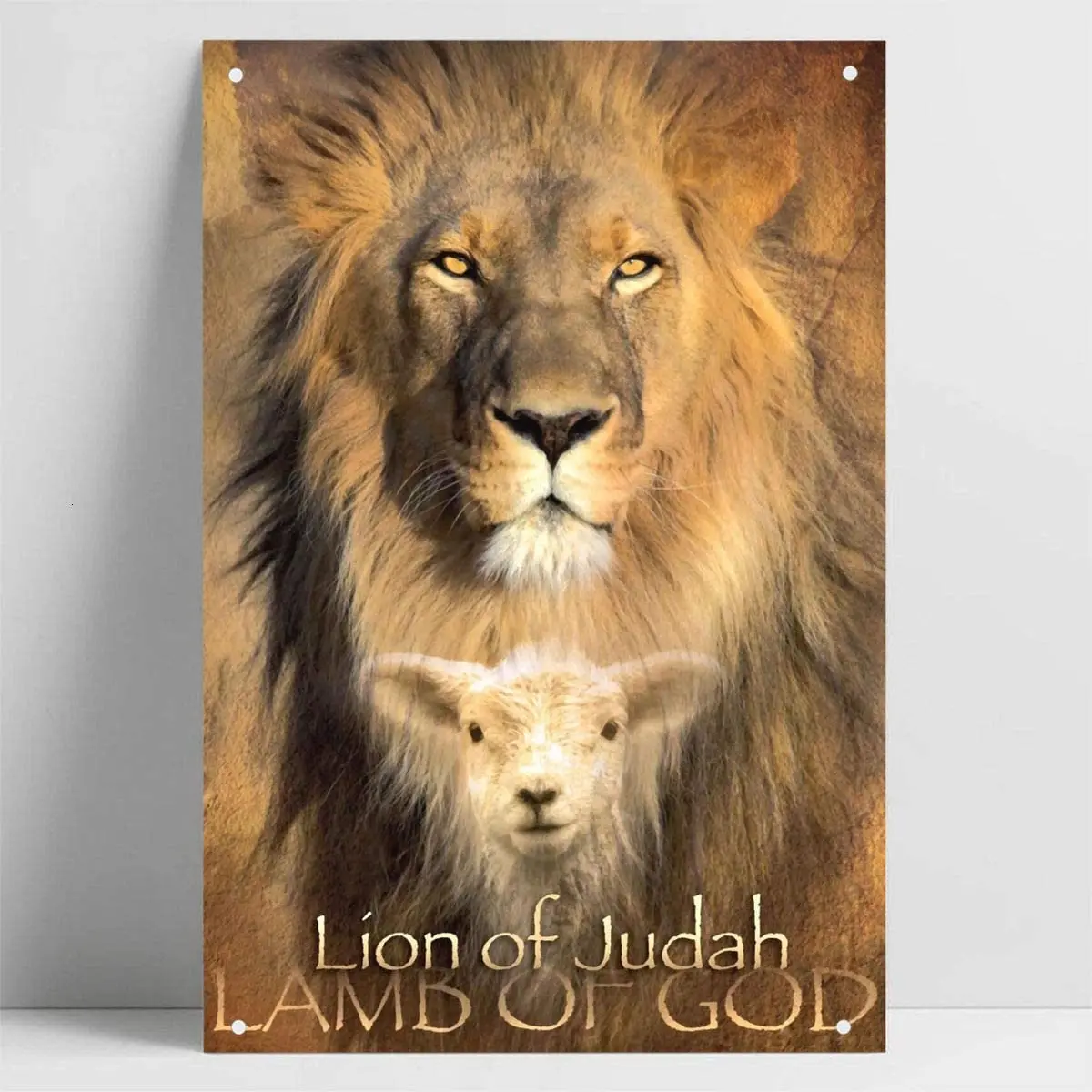 

Lion of Judah Lamb of GOD Religious Poster Tin Painting Tin Sign Metal Sign Bar Pub Home Wall Decoration Vintage Metal Poster