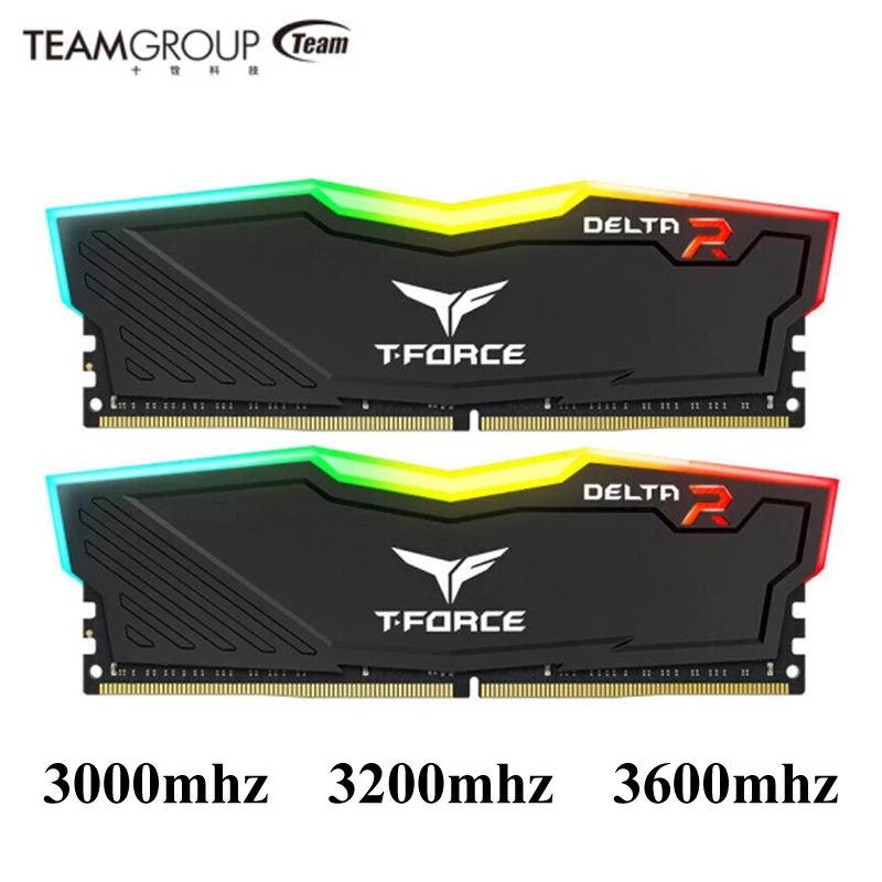 Память TEAMGROUP Delta RGB DDR4 8 ГБ, 16 ГБ, 3200 МГц, 3600 МГц, 16 ГБ, 3000 МГц