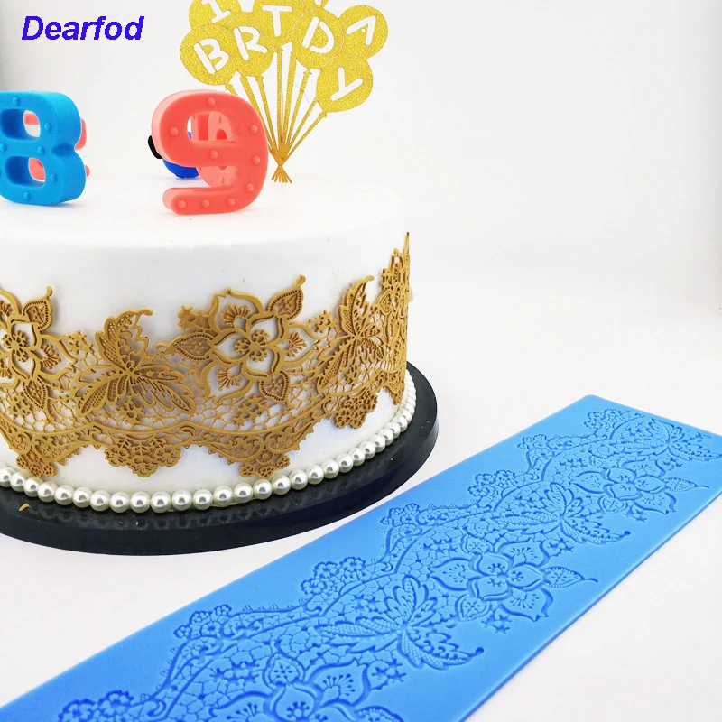 DBS036 цветочный кружевной коврик силиконовая форма кружевная Сахар ремесло