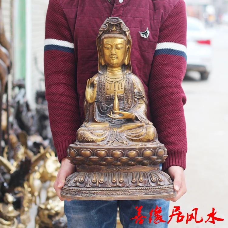 

55 см большая Юго-Восточная Азия домашний Холл лобби храм благословенная эффективная защита ретро Искусственный орнамент Будда Бодхисаттва