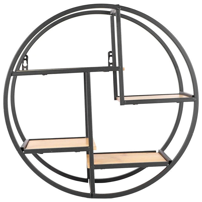

Wall Mounted Iron Shelf Round Rack Wall Storage Holder For Pantry Living Room Bedroom Kitchen